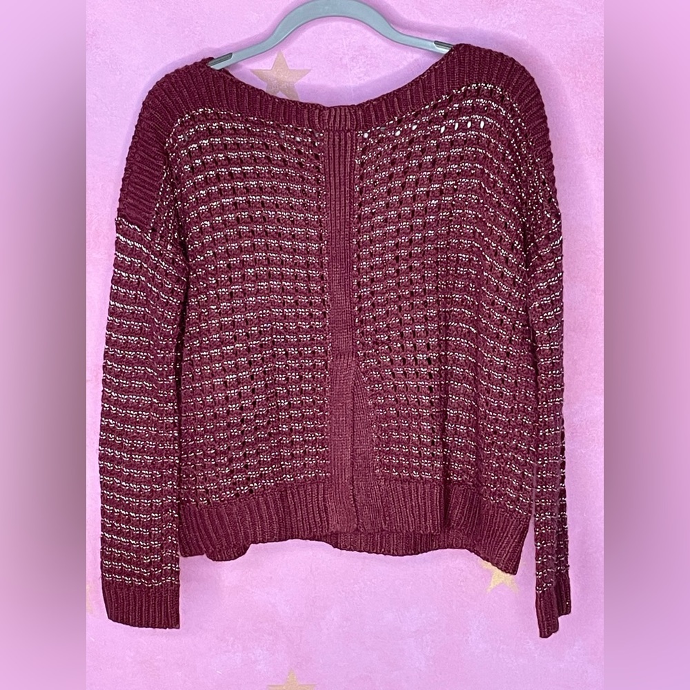 Gossip Girl by Romeo & Juliet Couture Red & Gold Open Knit Sweater
